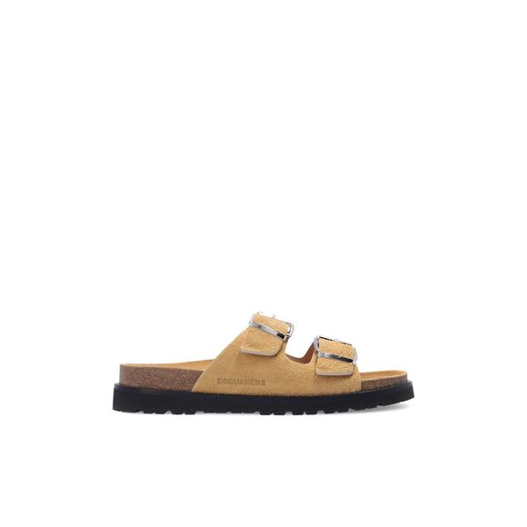 Dsquared2 beige ‘Sonny’ leather slides Mens Size 43 - Picture 1 of 12